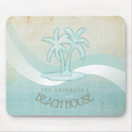 Alfombrilla De Ratón Beach House Palm Trees Aqua ID623