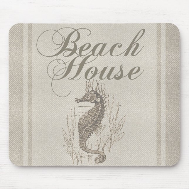 Alfombrilla De Ratón Beach House Seahorse Seashore (Frente)