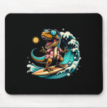 Alfombrilla De Ratón Beach Lover T-rex Dinosaur Riding Surfboard Surfin<br><div class="desc">Beach Lover T-rex Dinosaur Riding Surfboard Surfing Wave Men Women Kids</div>