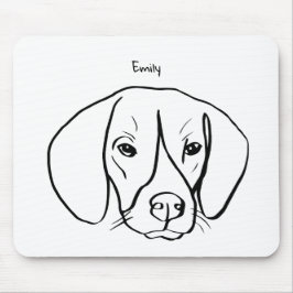 Alfombrilla De Ratón Beagle artístico: Personalizado Text Mouse Pad
