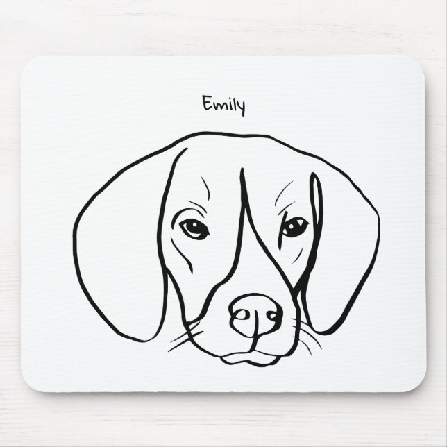 Alfombrilla De Ratón Beagle artístico: Personalizado Text Mouse Pad (Frente)