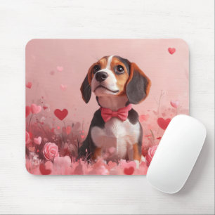 Alfombrilla De Ratón Beagle con Rosas - El día de San Valentín