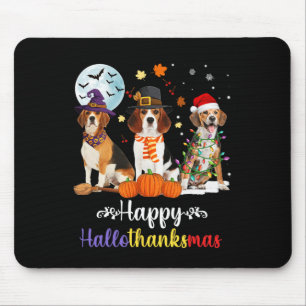 Alfombrilla De Ratón Beagle Dog Halloween Feliz Navidad Halloth