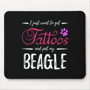 Alfombrilla De Ratón Beagle Dog Lover Tattoo Divertida Perra Mamá Regal