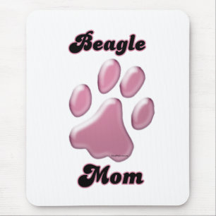 Alfombrilla De Ratón Beagle Mom Pink Pawprint