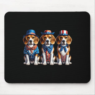 Alfombrilla De Ratón Beagle Patriótico 4 De Julio Bandera Estadounidens