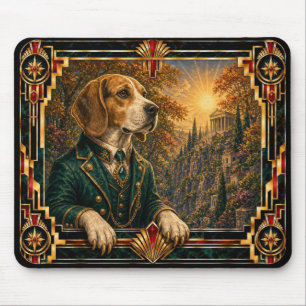 Alfombrilla De Ratón Beagle, perro Art Deco