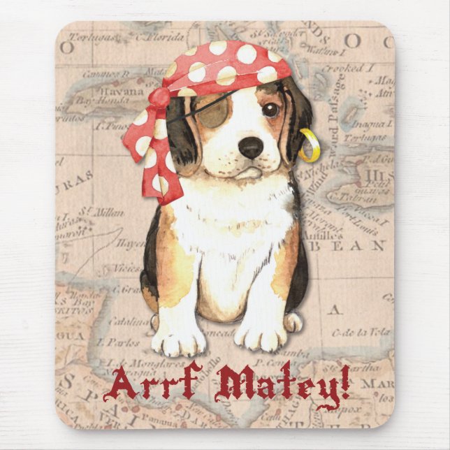 Alfombrilla De Ratón Beagle Pirate (Frente)