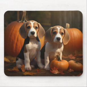 Alfombrilla De Ratón Beagle Puppy Calabaza deslumbrante de otoño