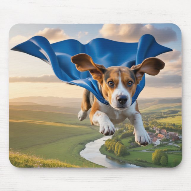 Alfombrilla De Ratón Beagle Superhero Mousepad (Frente)