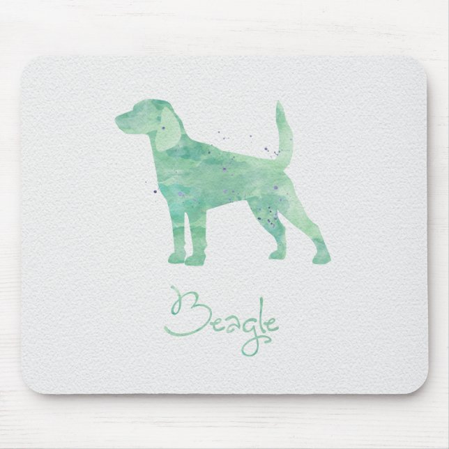 Alfombrilla De Ratón Beagle Watercolor Design (Frente)