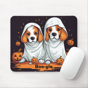 Alfombrilla De Ratón Beagles de Halloween con disfraz fantasma divertid