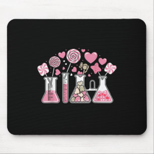Alfombrilla De Ratón Beaker Test Tube Heart Laboratory Valentines