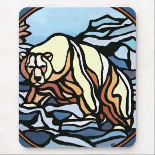 Alfombrilla De Ratón Bear Art Mousepad Elegante Vida Silvestre Mousepad