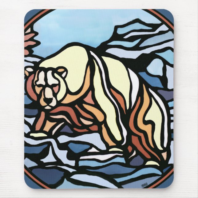 Alfombrilla De Ratón Bear Art Mousepad Elegante Vida Silvestre Mousepad (Frente)