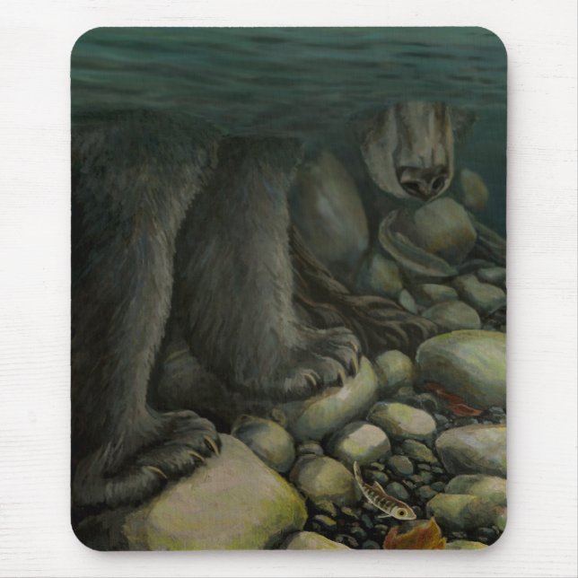 Alfombrilla De Ratón Bear Art Mousepad Pescador Decoración De Pinturas (Frente)