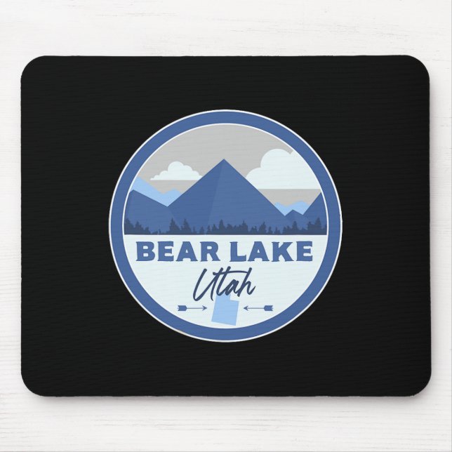 Alfombrilla De Ratón Bear Lake Utah Ut Mountains Badge Hiking Souvenir  (Frente)