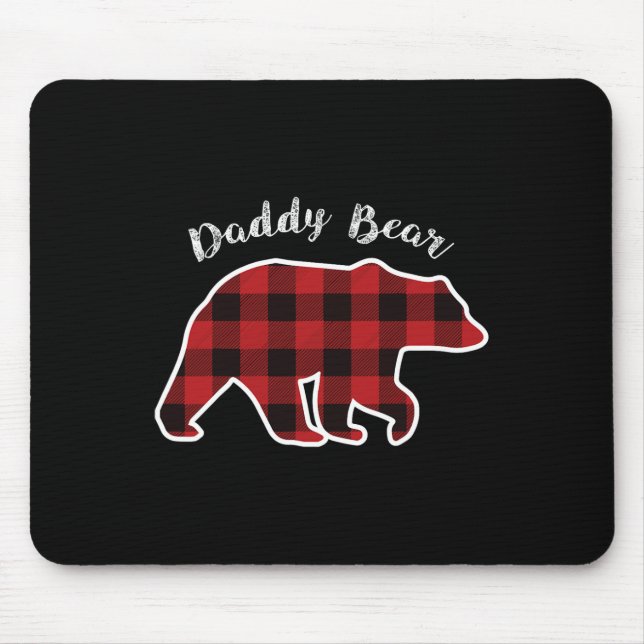 Alfombrilla De Ratón Bear Men Red Planteó Navidades Pajama Familia Dad  (Frente)
