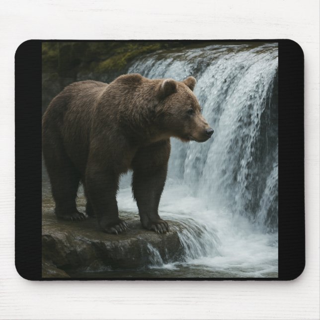 Alfombrilla De Ratón Bear Waterfall Mouse Pad (Frente)