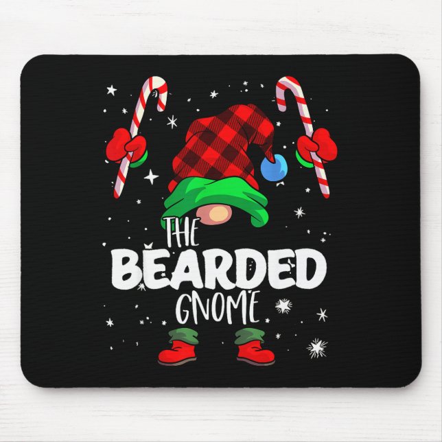 Alfombrilla De Ratón Bearded Gnome Red Buffalo Plaid Matching Family Ch (Frente)