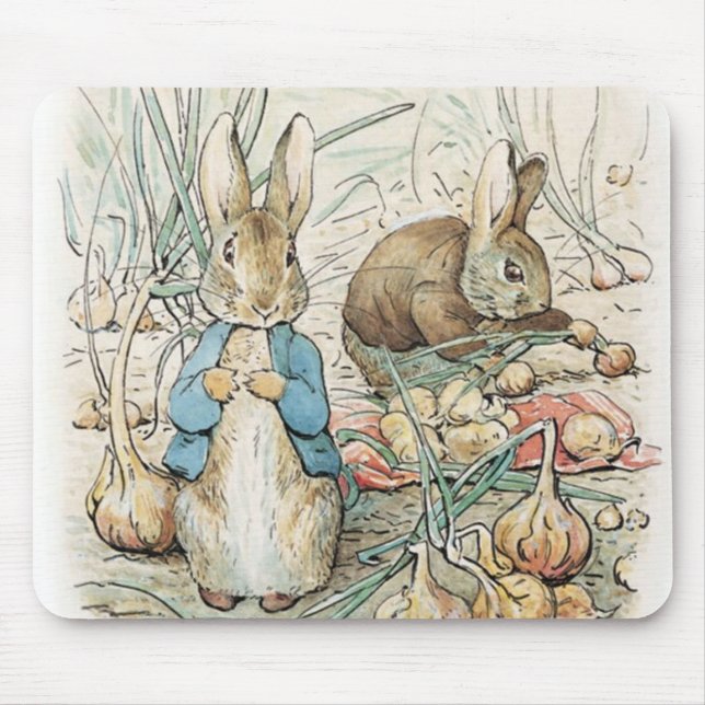 Alfombrilla De Ratón Beatrix Potter Peter Rabbit Y Benjamin Bunny (Frente)