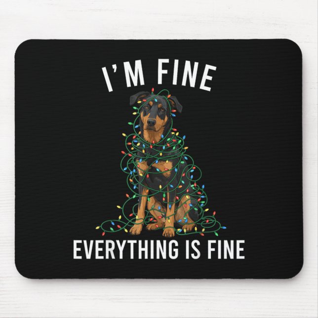 Alfombrilla De Ratón Beauceron Christmas I'm Fine Everything Is Fine  (Frente)