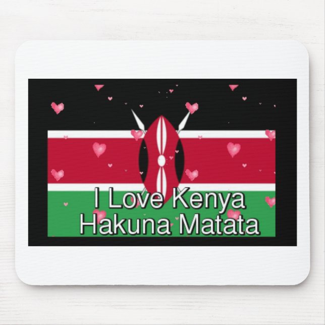 Alfombrilla De Ratón Beautiful Pretty I Love ! Kenya Hakuna Matata (Frente)