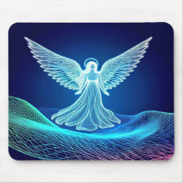 Alfombrilla De Ratón Beautiful White Neon Angel Computer Mousepad