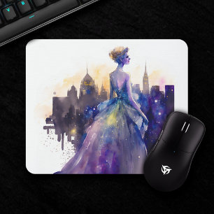 Alfombrilla De Ratón Beautiful Woman   Abstract Fairytale City Princess