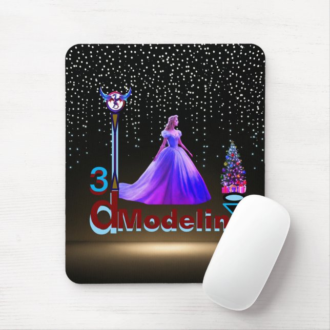Alfombrilla De Ratón Beauty Cinderella 3D Modelado - (Con ratón)
