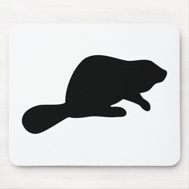 Alfombrilla De Ratón Beaver Silhouette (Frente)