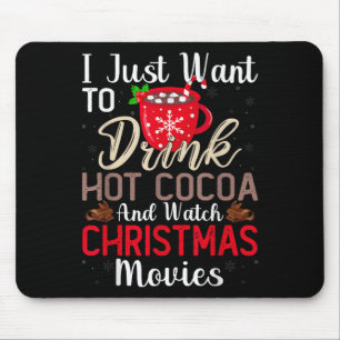 Alfombrilla De Ratón Beba Chocolate Caliente Y Mira Cine De Vacaciones 