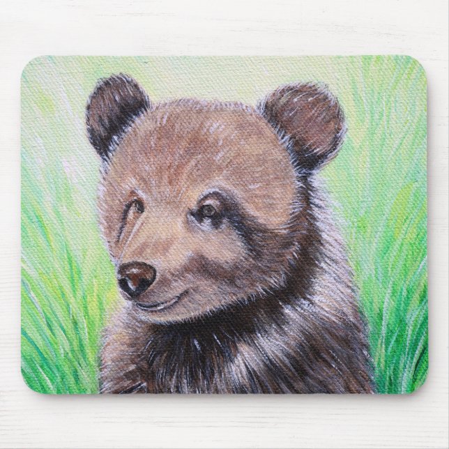Alfombrilla De Ratón Bebé Almohadilla del ratón para pintura de oso gri (Frente)