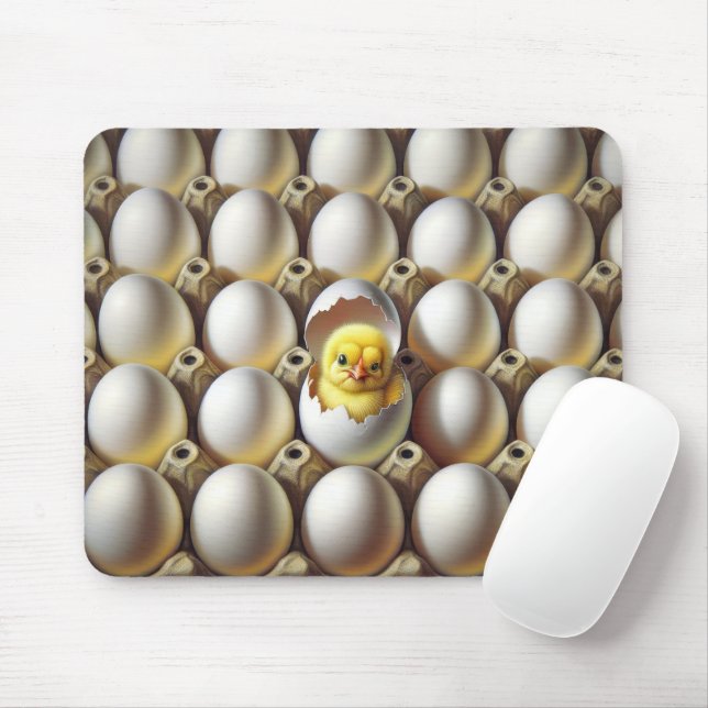 Alfombrilla De Ratón Bebé Chick En El Cartón De Huevos (Con ratón)