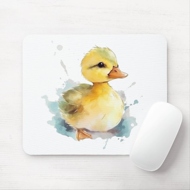 Alfombrilla De Ratón Bebé Duck Watercolor Mousepad (Con ratón)