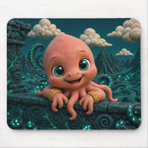 Alfombrilla De Ratón Bebé Kraken Adorable, Mitológico