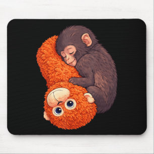 Alfombrilla De Ratón Bebé mono divertido golpea animal lindo hombres mu