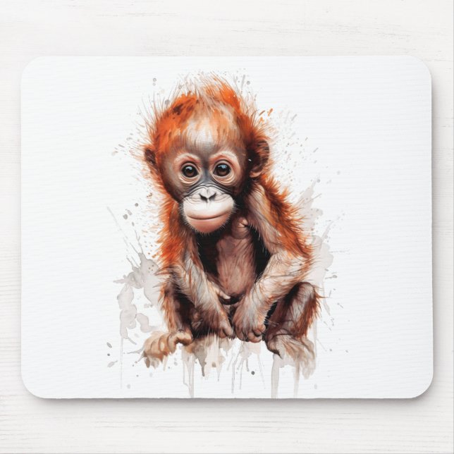 Alfombrilla De Ratón Bebé Orangután (Frente)