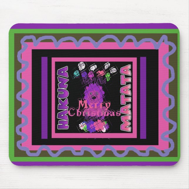 Alfombrilla De Ratón Bebé rosa Bella Feliz Navidad Hakuna Matata (Frente)