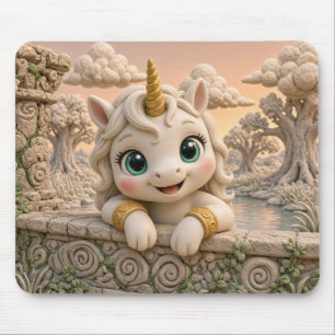 Alfombrilla De Ratón Bebé Unicornio Adorable, Mitológico