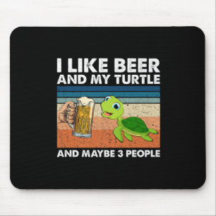 Alfombrilla De Ratón Bebedor De Cerveza Me Gusta La Cerveza Y Mi Tortug