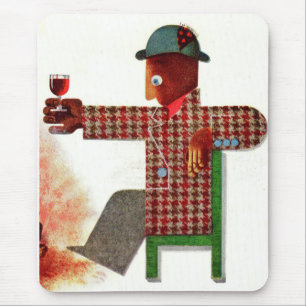 Alfombrilla De Ratón bebedor de vino AKA oenophile