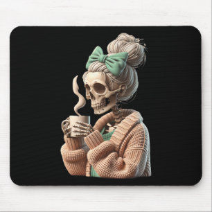 Alfombrilla De Ratón Beber Coffee Skeleton Para Mujeres Cofón Regalo