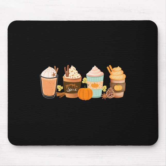 Alfombrilla De Ratón Beber de calabaza caliente especias latas de latte (Frente)