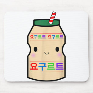 Alfombrilla De Ratón Beber yogurt coreano lindo Kpop Drama coreano L