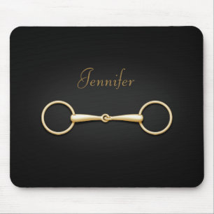 Alfombrilla De Ratón Bebida de Snaffle de oro Ecuestre persoanlizada