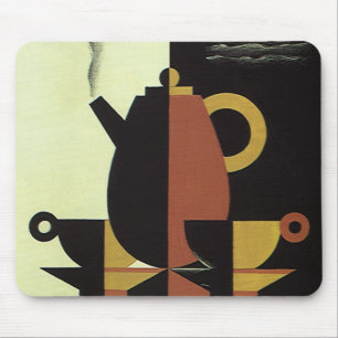 Alfombrilla De Ratón Bebidas de Bebidas Vintage Cafetera con Tazas