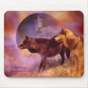 Alfombrilla De Ratón Bebidas espirituosas del lobo Mousepad de la luna
