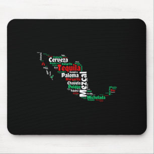 Alfombrilla De Ratón Bebidas Mexicanas Cinco De Mayo Mapa De México Par