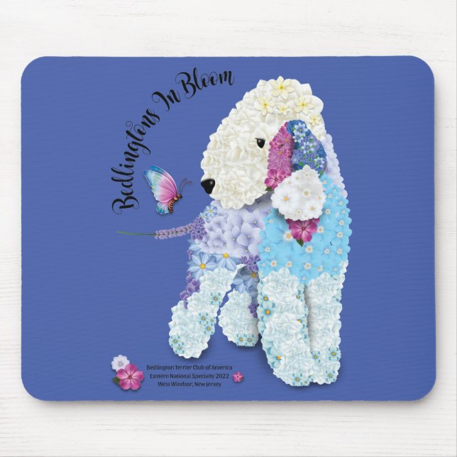 Alfombrilla De Ratón Bedlington en Bloom Mousepad (Frente)